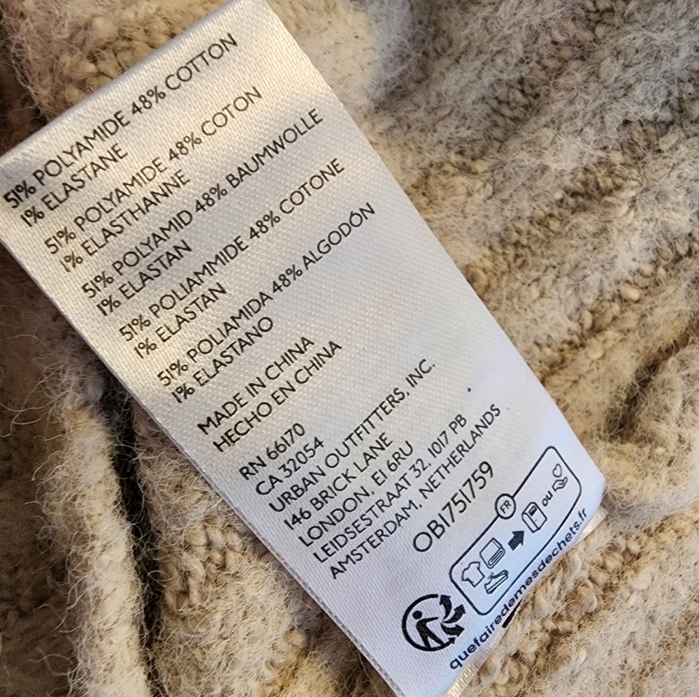 NWT Free People Katie Rib Pullover Sweater Sand Color Size Medium Slight Cropped - Picture 8 of 10